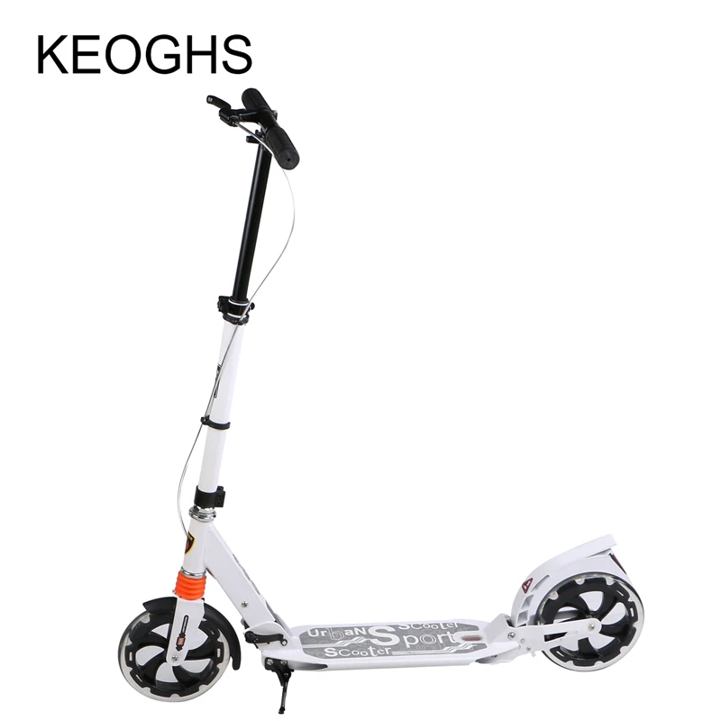 Складной Алюминиевый самокат для взрослых и детей 2 колеса из ПУ амортизация при