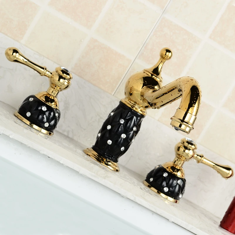 Роскошные Смесители для раковины латунный Алмазный смеситель в ванную комнату