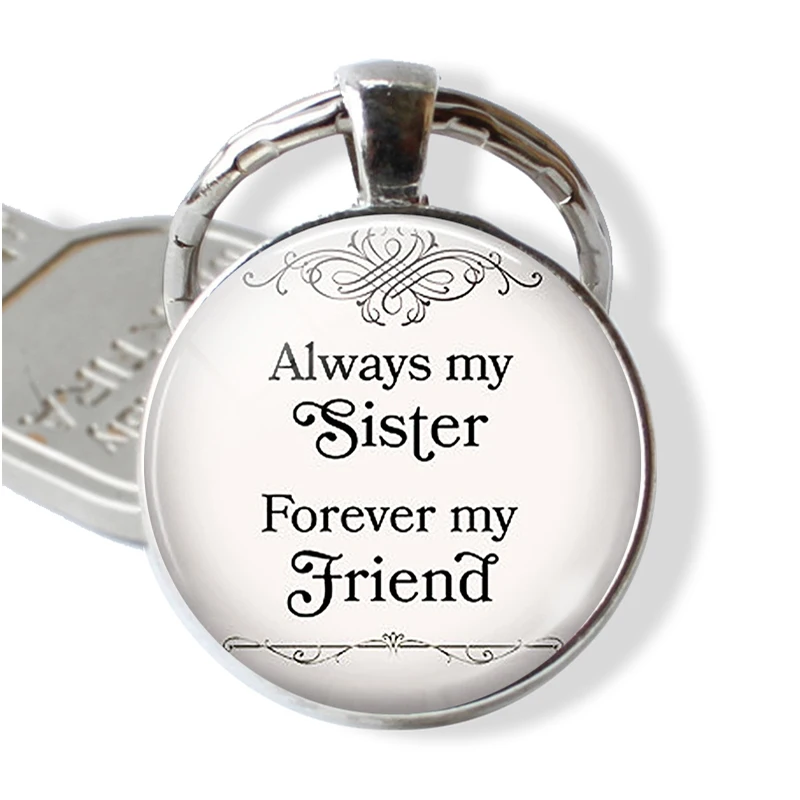 Женский брелок для ключей с надписью Always My Sister Forever Friend | Украшения и аксессуары