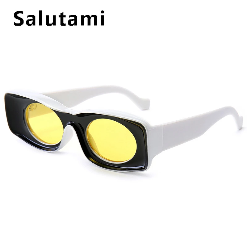 Яркие квадратные Snglasses для Для женщин мужчин Элитный бренд негабаритных пара