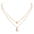 Женское многослойное ожерелье с подвеской в виде сердца и Луны