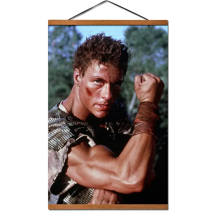 3 Jean-Claude Van Damme Poster Hanging Scroll Canvas Painting With Solid Wood Decoration - Цвет: 3