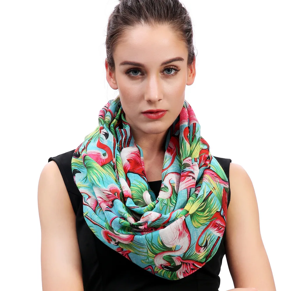 Шарф шарф с принтом фламинго|scarf women|scarf scarvessnood scarf |