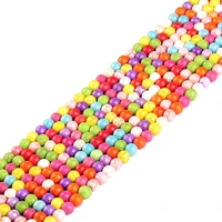 1 strandpack multicolor natural stone beads round colorful howlite beads for diy jewelry making bracelets necklaces 4 14mm