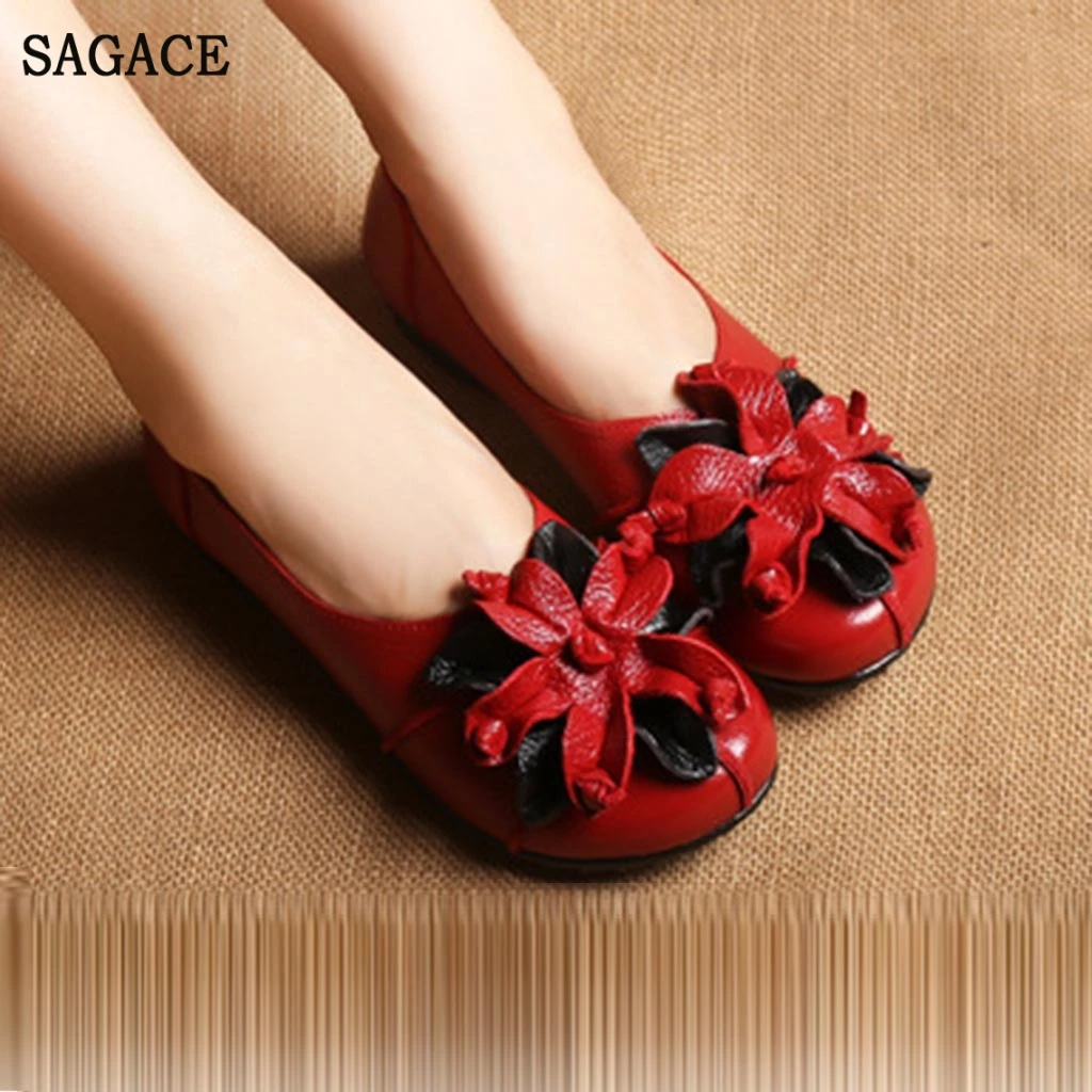 SAGACE женские Этнические Ретро туфли ручной работы с цветами на мягкой подошве