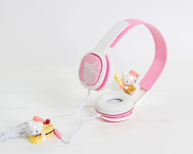 Высококачественные Складные Наушники Hello kitty с микрофоном для детей fone de