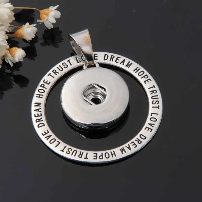 

Fashion Interchangeable Flower Hope Ginger Necklace 116 Fit 18mm Snap Button Pendant Necklace Charm Jewelry For Women Gift