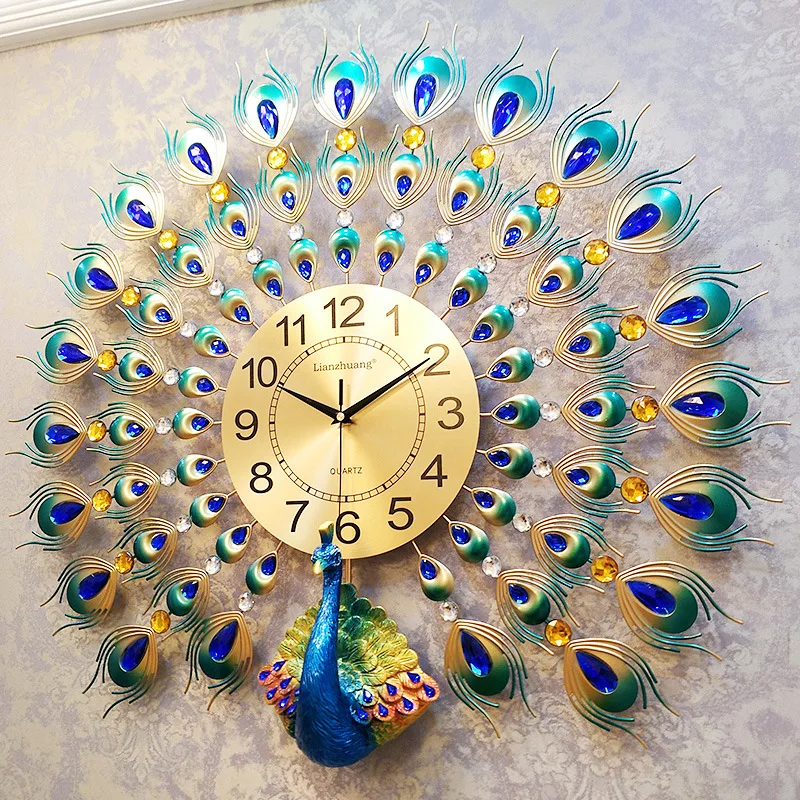 

Peacock Wall Clock Modern Design Decorative Home Wall Watch Living Room And Bedroom Silent Clock Wall Metal Digital Wall Clocks