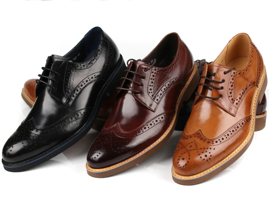 Модные коричневые, коричневые, черные, коричневые модельные туфли, мужские ...