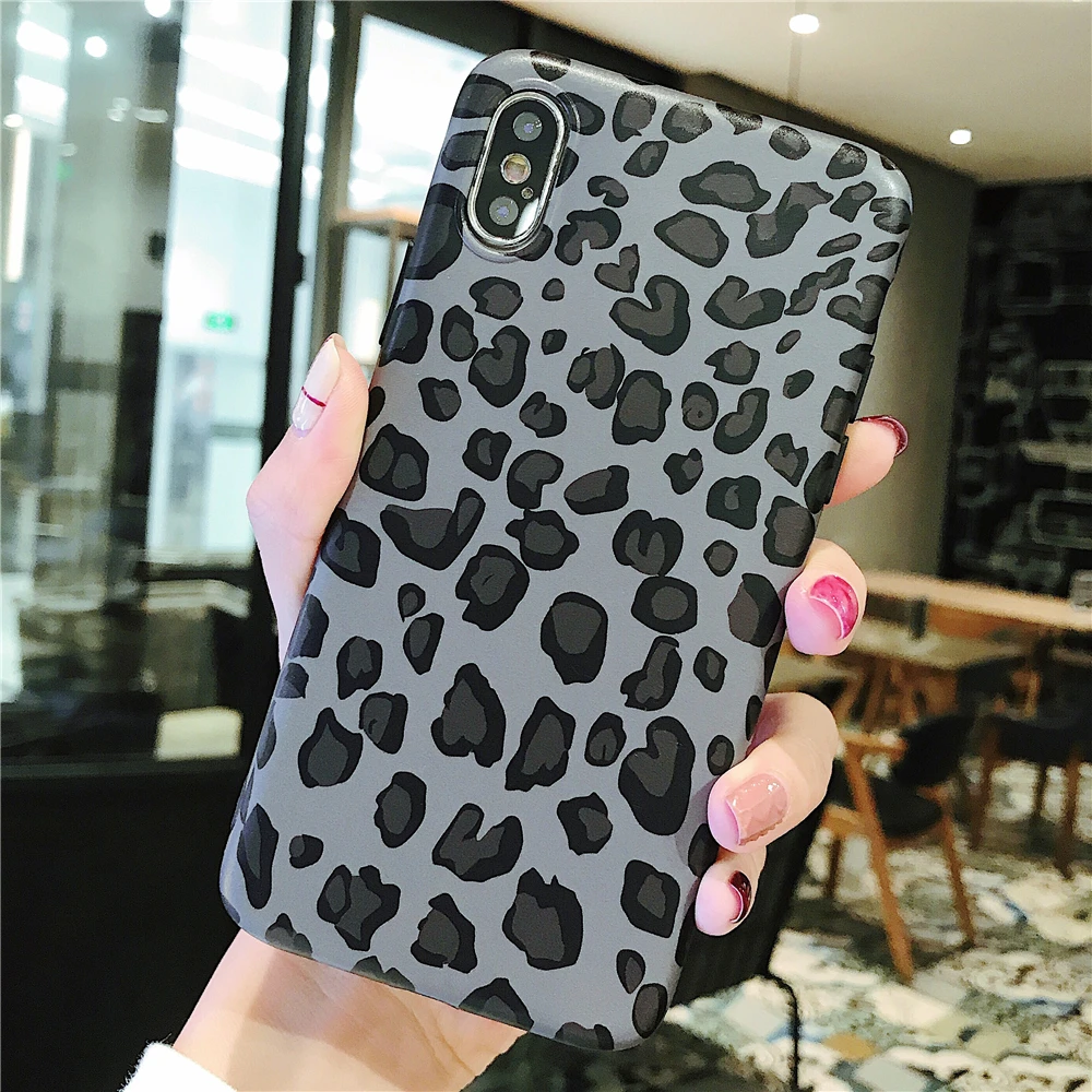 Серый Модный леопардовый чехол для телефона iPhone 7 8 Plus 6 6S X XS MAX XR мягкая IMD