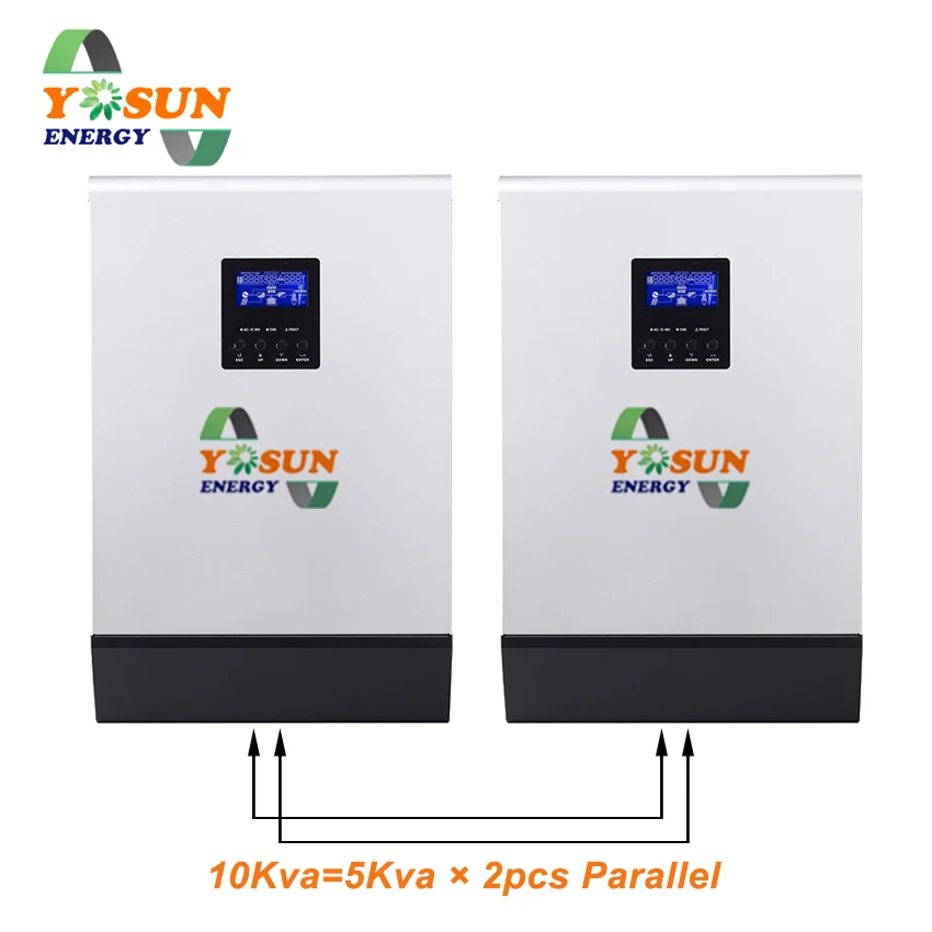 10KW 2parallel 4000W 16000W PWM регулятором солнечного инвертора 5Kva~ 20Kva Инвертор 48В 230Vac чистая Синусоидальная волна инвертирующий усилитель 50A решеточный инвертор 60A Батарея Зарядное устройство - Цвет: 10KW 2parallel