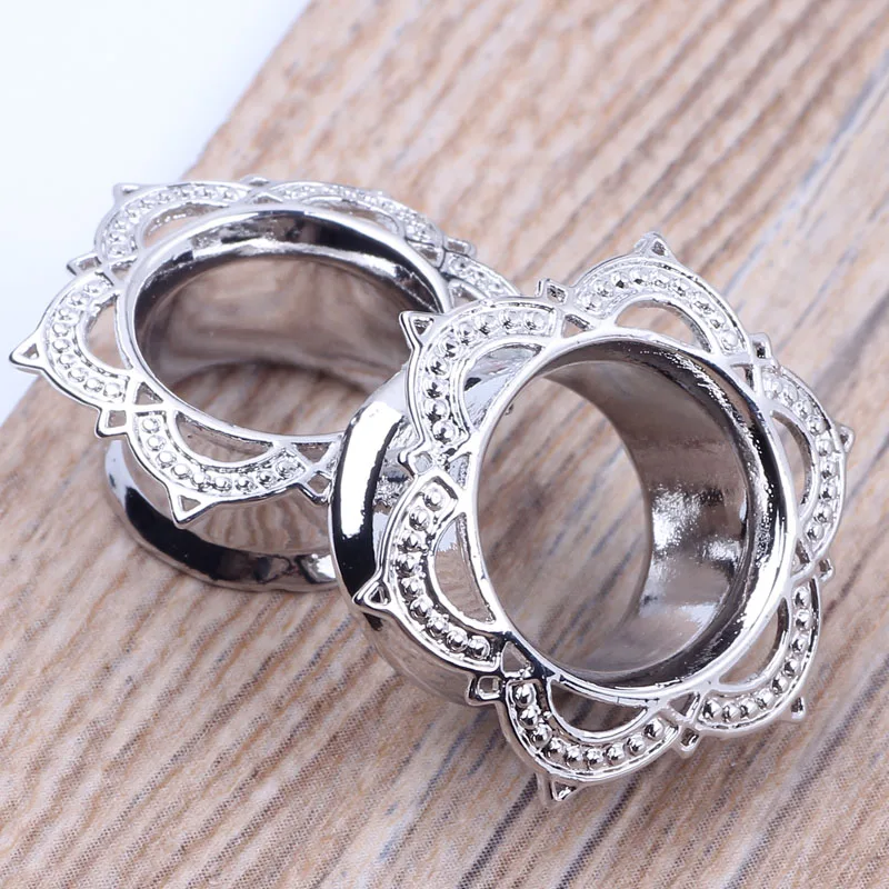 Лепестки лотоса серебряные затычки для ушей туннель оптовая продажа 60 шт.