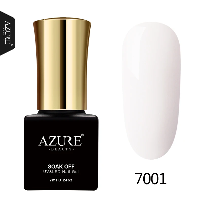 7001 AZURE BEAUTY Гель-лак для ногтей Гибридный гвоздь цвета слоновой кости клей для дизайна ногтей впитывающий Полупостоянный Гель-лак 7 мл лазурный гель для ногтей - Цвет: 7001