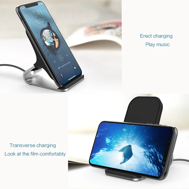 

Fast Wireless Charger Qi Certified Charger Wireless Charging Stand Compatible iPhone X/XS/XR/XS Max/8/8 Plus, Samsung Galaxy S10