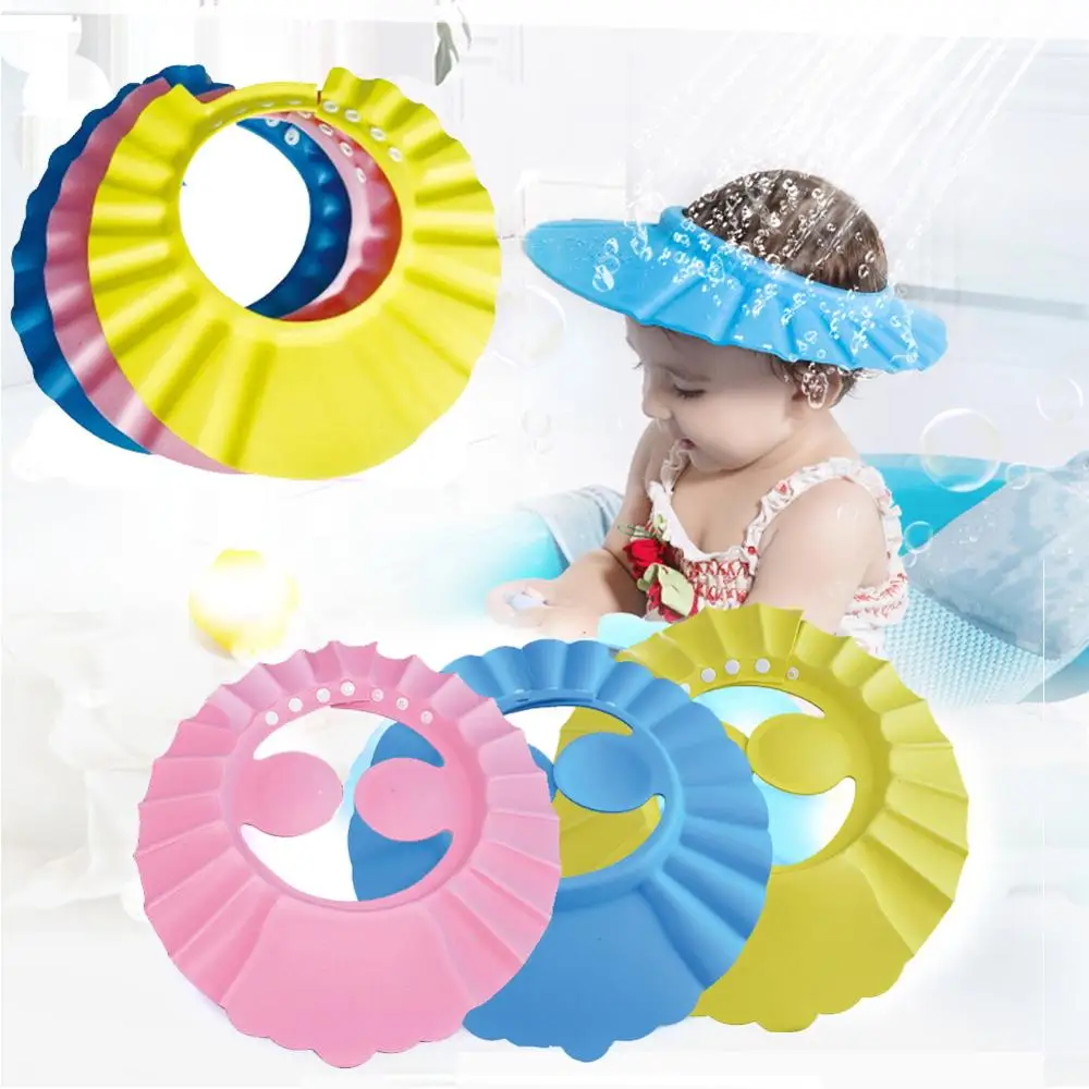 Baby Children Adjustable Shampoo Cap Ear Guard Bath Kid Toddlers Hair Wash Waterproof Protection Shower Caps |