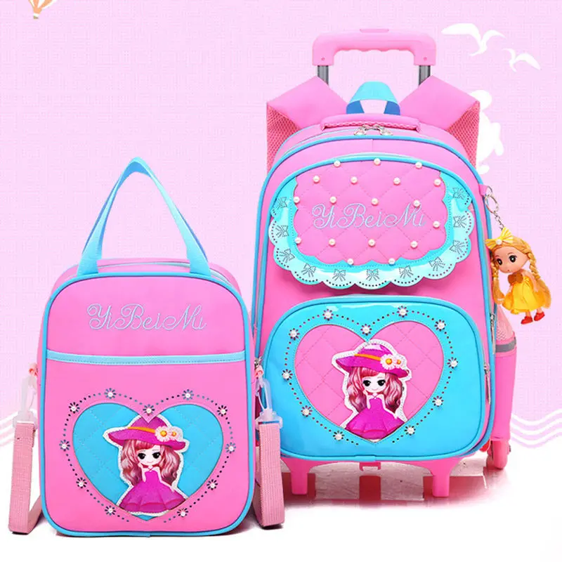 pink Детский Школьный рюкзак для девочек с героями мультфильмов школьные сумки милый стиль Детские ранцы непромокаемые нейлоновые детские школьные сумки большой емкости - Цвет: pink