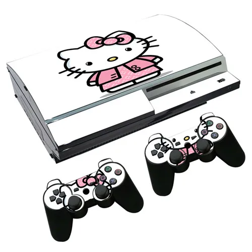 0243 Hello kitty наклейка для PS3 Fat playstation 3 консоль и контроллеры для PS3 Skins Наклейка виниловая пленка - Цвет: 0243