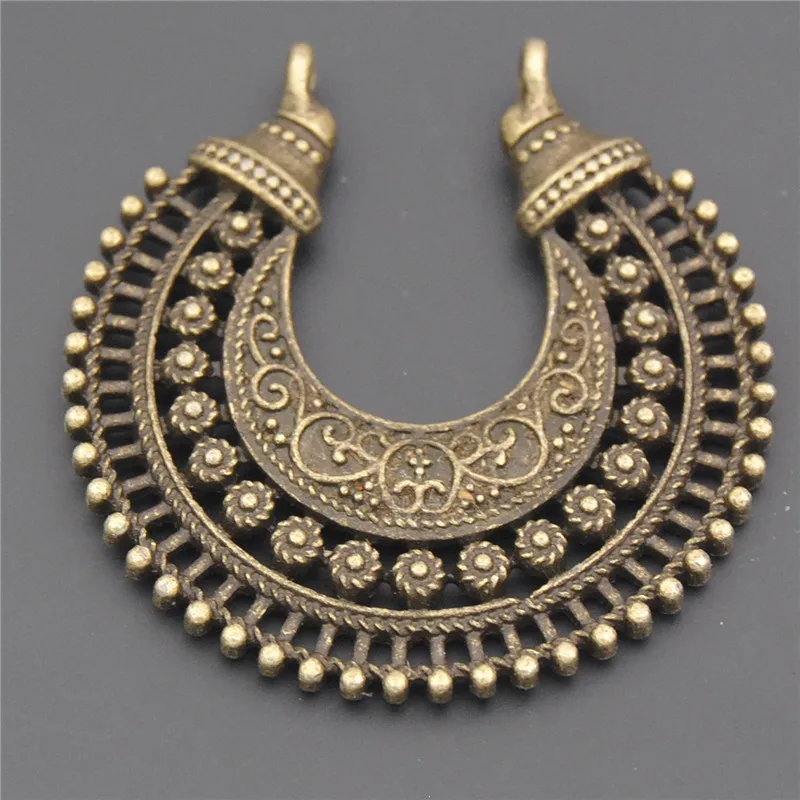 Серьги Коннекторы в стиле бохо этническом серебряного/бронзового цвета с шестью