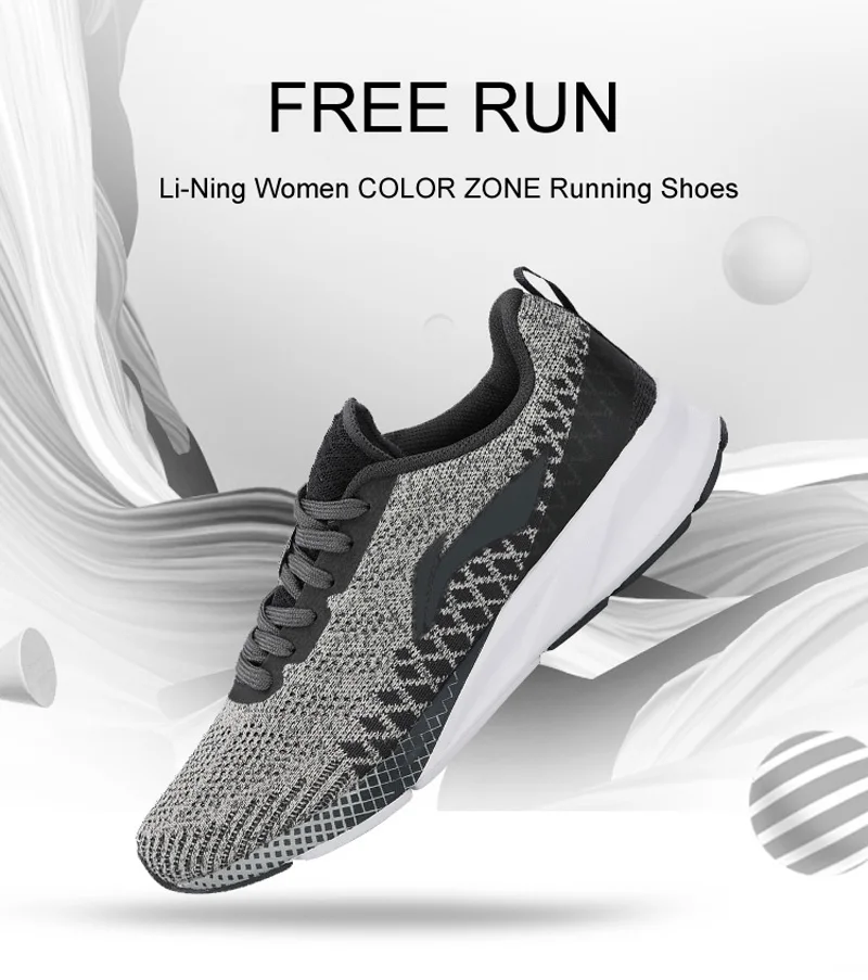 Li-Ning/женские кроссовки для бега с цветными зонами; удобные спортивные кроссовки с дышащей подкладкой; ARHN116 XYP752