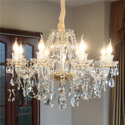 8 light Современная хрустальная люстра освещение дома гостиная прозрачная Подвесная лампа спальня ресторан люстра современная свеча лампа - Цвет абажура: 8 light
