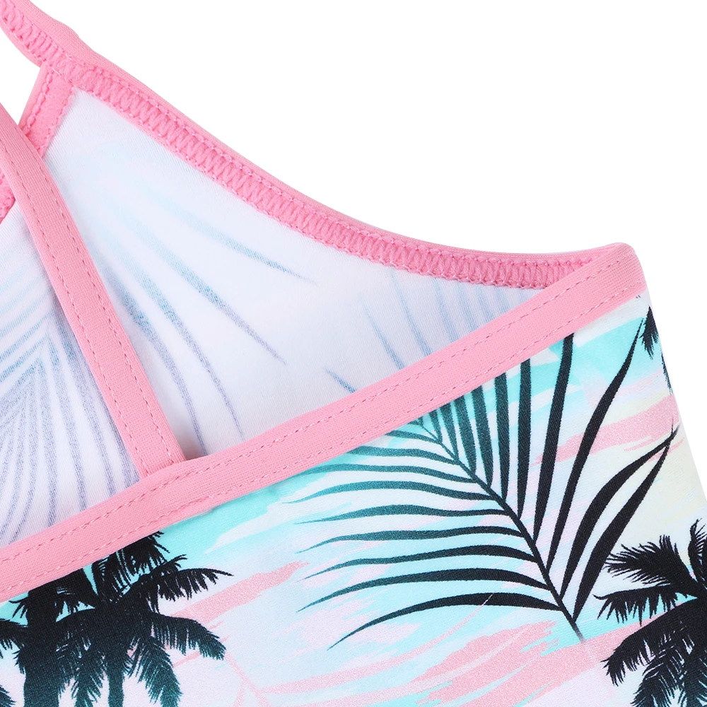 BAOHULU Sun Protection Print Swimsuit Girls Bikini Set UV Swimwear Kids Children Swimwear Long Sleeve Swimming Suits for Girl