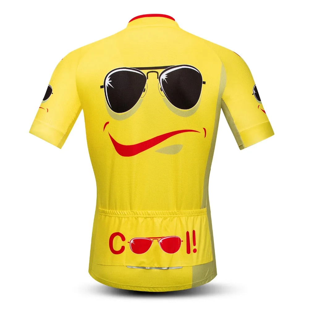 Со смешными героями из мультфильмов Велоспорт Джерси Ropa Ciclismo Для мужчин короткий рукав велосипедная одежда Maillot Открытый велосипед Джерси MTB желтый и зеленый цвета