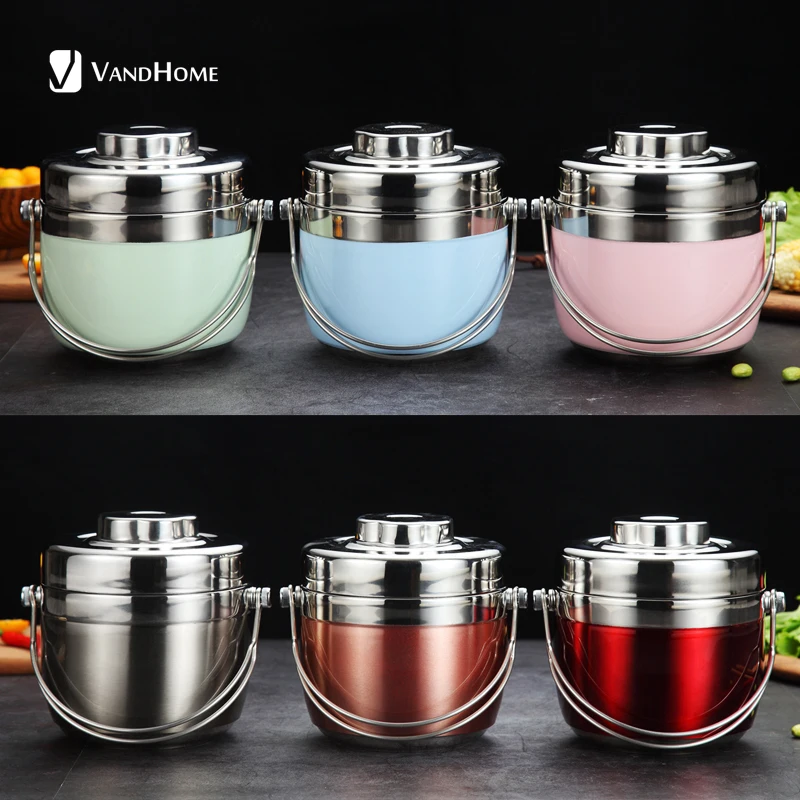VandHome вакуумный термальный Ланч-бокс 304 из нержавеющей стали Bento коробка