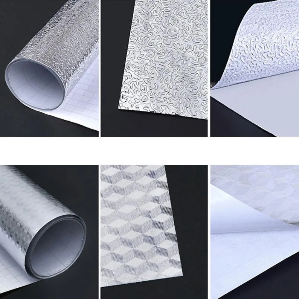 Aluminum Foil Kitchen Stickers Home Decoration Sticker Self Adhesive Waterproof Wallpaper 40x100cm Oil-proof | Дом и сад