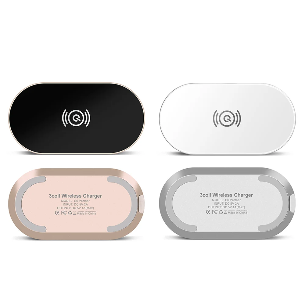 3 катушки Беспроводная зарядка Qi Беспроводное зарядное устройство для iPhone X 8 Plus
