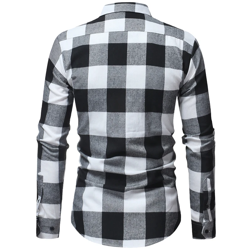 Мужская фланелевая клетчатая рубашка Camisa Masculina 2021 весна осень с длинным рукавом