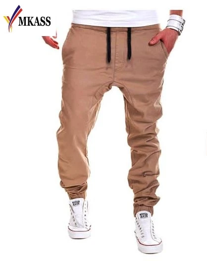 Мужские облегающие прямые брюки модные однотонные 2017 | Мужская одежда