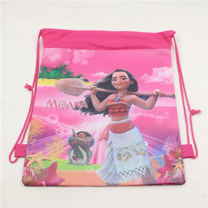 Синий/розовый Моана мультфильм ткань шнурок мешок детей день рождения украшения