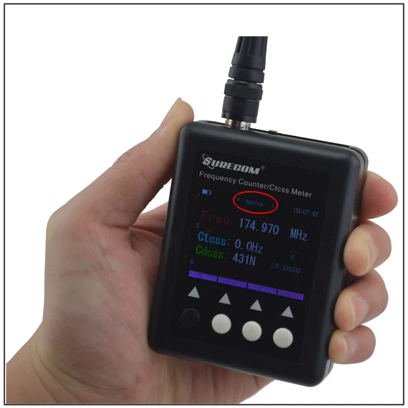 

Портативный счетчик частоты SURECOM SF-401Plus 27 МГц-3 ГГц с декодером CTCSS/DCS (аналоговый и цифровой радиосигнал DMR)