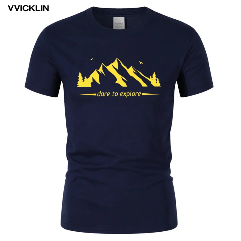 Dare To Explore ore Mountain Футболка модная забавная футболка с короткими рукавами из 100%