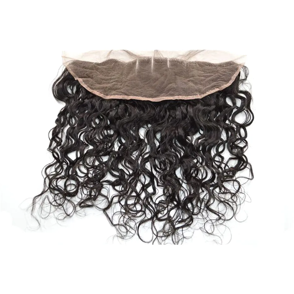 13*4 Малайзии Кружева Фронтальная Закрытие Волна Воды Волосы Уха До Фронтальной С