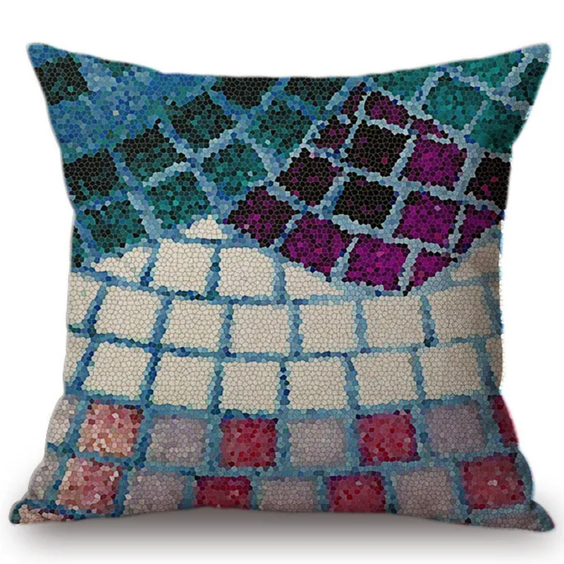 Наволочка для подушки из хлопка и льна с геометрическим рисунком|cushion cover|fashion cushion