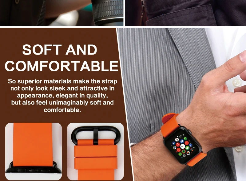 MAIKES модный красный резиновый ремешок для часов для Apple Watch Band 44 мм 40 мм iWatch все модели для Apple Watch 42 мм 38 мм серия 4 3 2 1