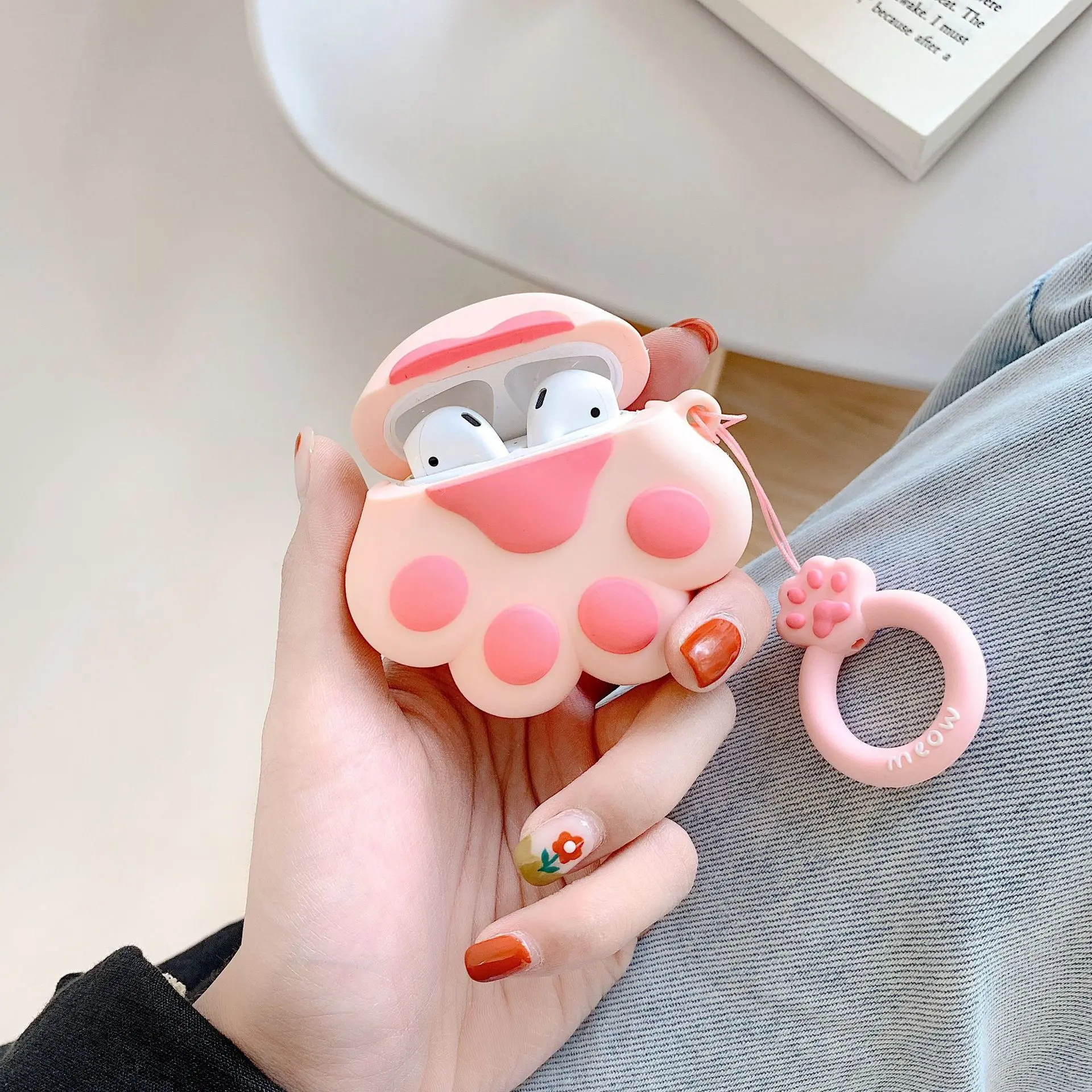 Милый чехол с мультяшными наушниками для Airpods2 силиконовый когтями Apple Air pods Earpods