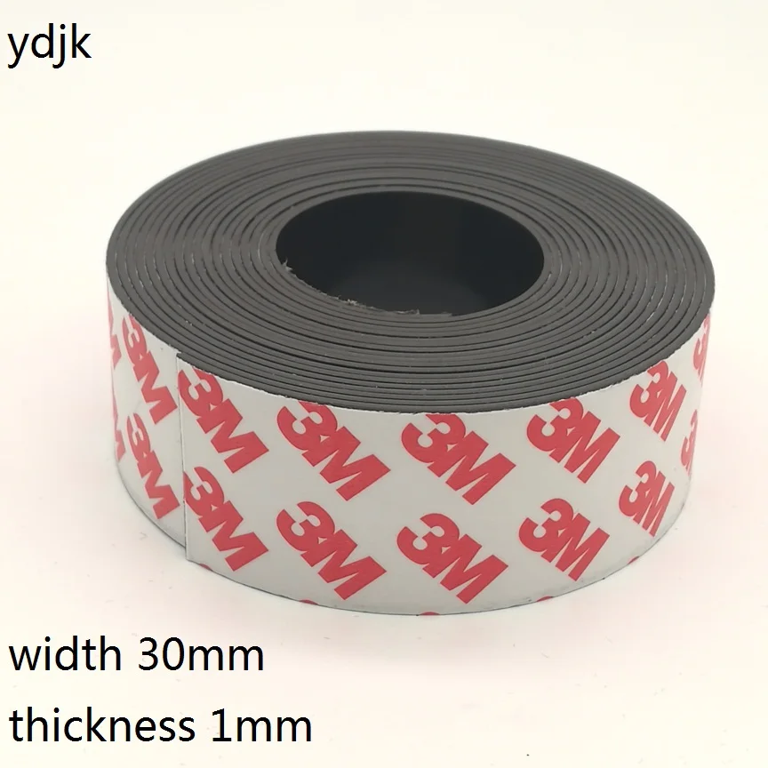 5 метров / лот резиновый магнит 30*1 мм самоклеящаяся гибкая магнитная лента