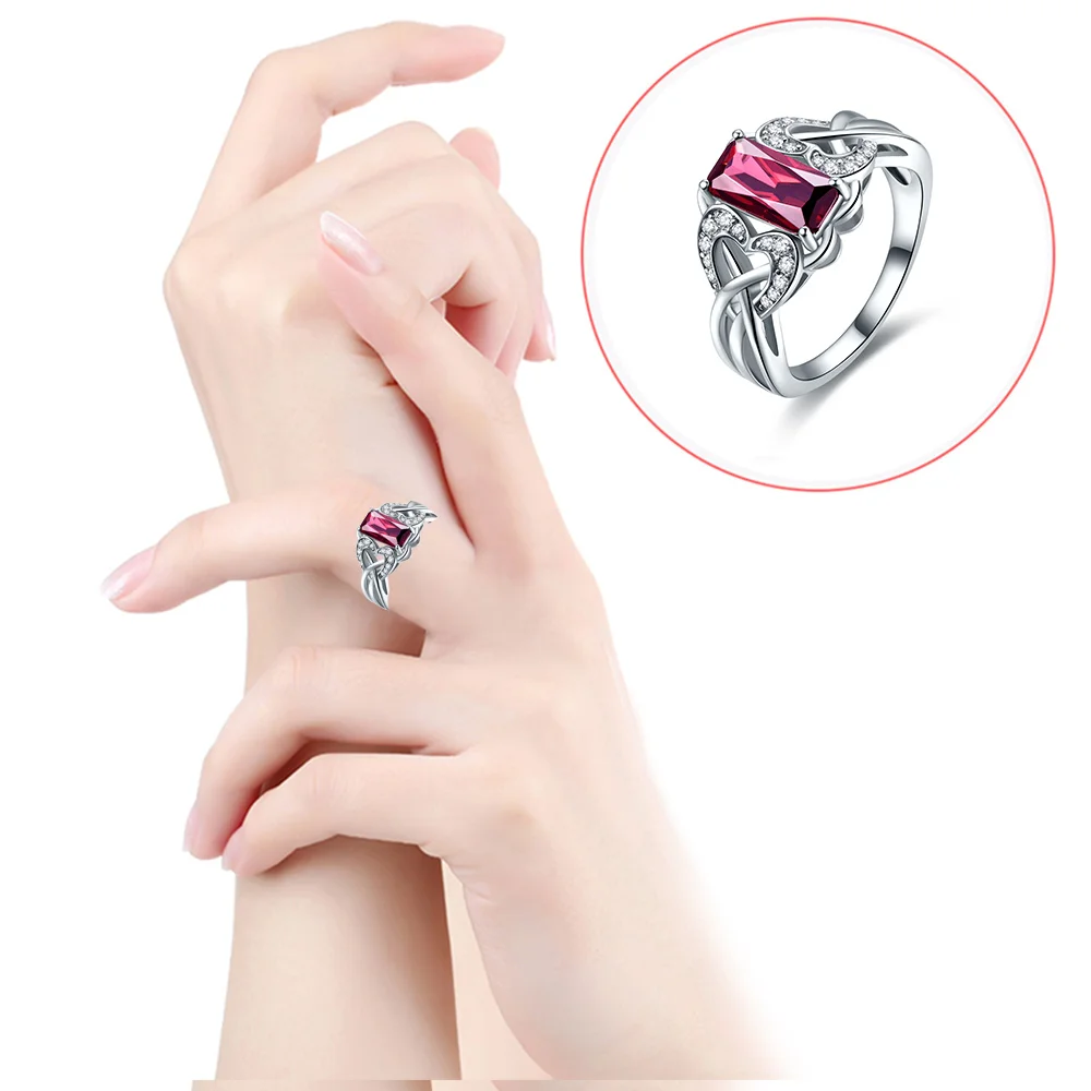 Женское кольцо гранат с голубым топазом из серебра 925 пробы|ring size|ring size 6ring ring |