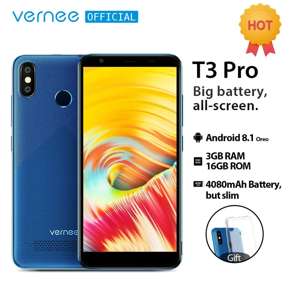 Vernee T3 Pro Android 8 1 телефон 5 5'' 18:9 безрамочный экран 3 ГБ Оперативная память 16