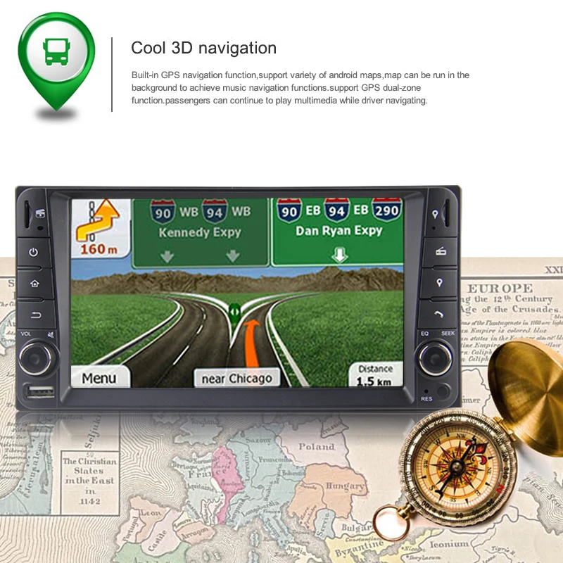 2 Din Android 8 1 Автомобильный мультимедийный плеер Радио Стерео Gps Navi для Toyota Hilux Corolla