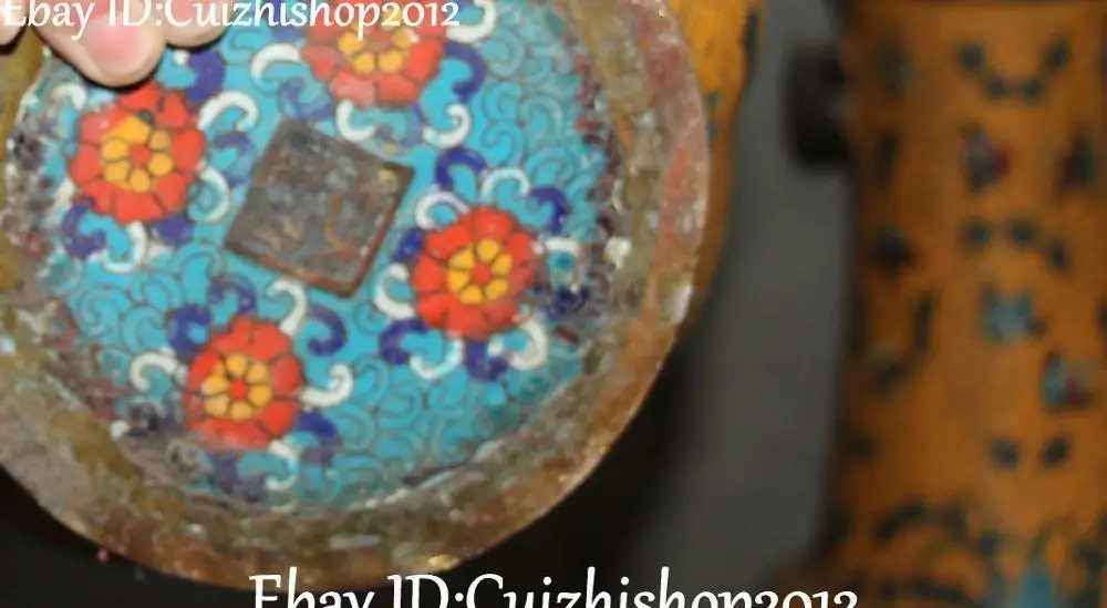 Qing Dynasty Cloisonne Enamel Purple Bronze Fish Fishes Bottle Vase Jar Pair | Дом и сад