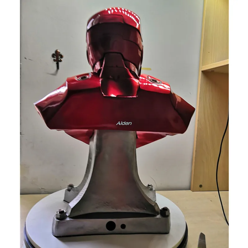 2" Статуя Мстителей Железный человек Тони Старк 1:1 MK3 голова портрет со светодиодный светильник GK фигурка Коллекционная модель игрушки 54 см B460