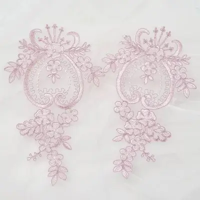 Dark Pink 2 шт. золотой черный цветок аппликация патч белые свадебные кружевные аксессуары ручной работы DIY Ювелирные изделия кружева ткань Скрапбукинг HB46 - Цвет: Dark Pink