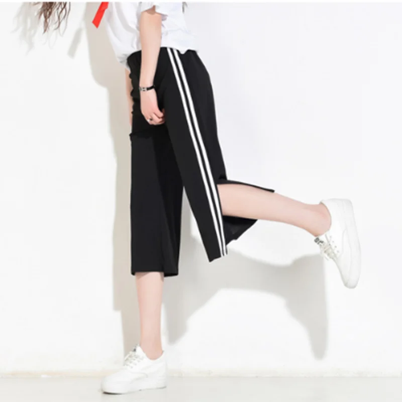 2018 летняя Корейская версия модные женские брюки повседневные широкие