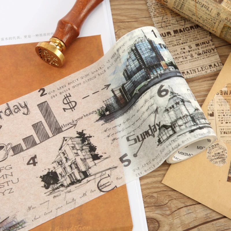 10 см х 5 м Геометрическая функция винтажные новости бумага маскирующая васи лента