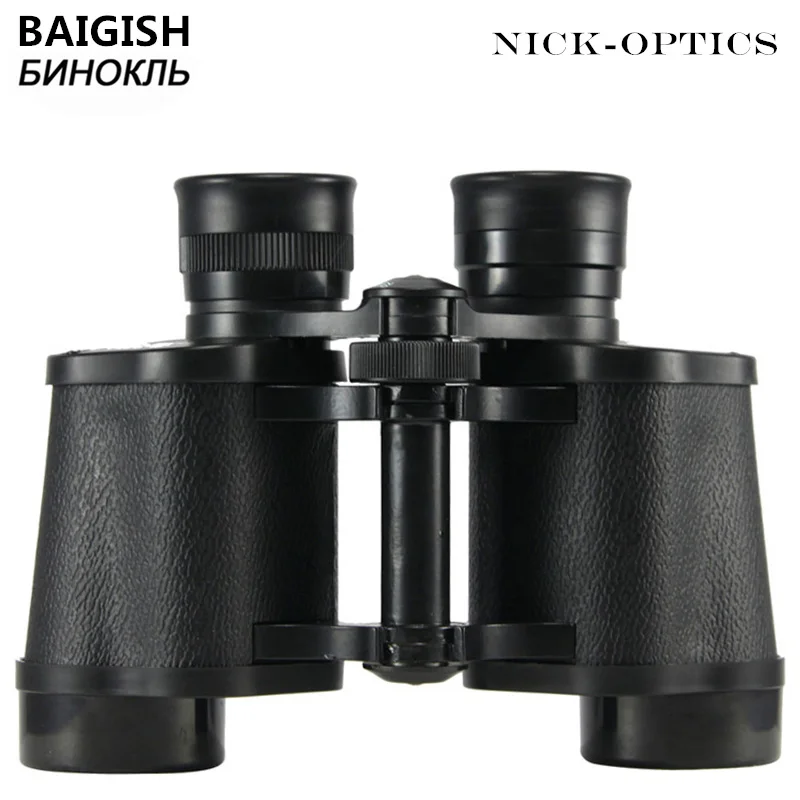 Baigish бинокль 8X30 профессиональный военный телескоп Lll ночного видения HD Русский Бинокль для охоты путешествия область FMC объектив - Цвет: Black