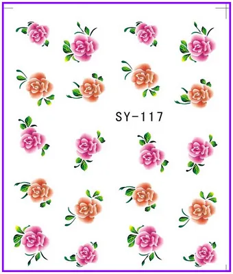 6 упак./лот блестящая водная наклейка для дизайна ногтей наклейки на ногти цветок
