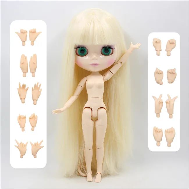 Фабрика blyth кукла белый бежевый прямые волосы с челкой/бахромой 1/6 30 см белая кожа BL0510 - Цвет: doll with hand AB